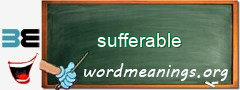 WordMeaning blackboard for sufferable